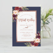 Invitation Rose de la marine bourguignonne Gold Mariage virtu (Debout devant)