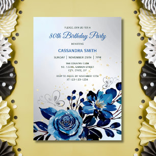 Invitation Rose de la marine Butterfly Gold Parties scintilla