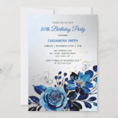 Invitation Rose de la marine Butterfly Gold Parties scintilla (Devant)