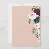 Invitation Rose de la marine de Bourgogne Aquarelle Fête des  (Dos)