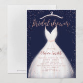 Invitation Rose de la marine Fête des mariées élégante robe o (Devant / Derrière)