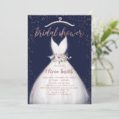 Invitation Rose de la Marine or élégante robe Fête des mariée (Debout devant)