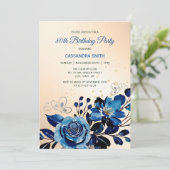 Invitation Rose de la Marine Papillon Parties scintillant or  (Debout devant)