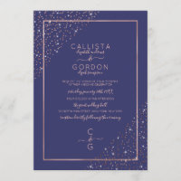 Rose de la marine Parties scintillant d'or Confett