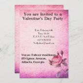 Invitation Rose de la Saint Valentin (Devant / Derrière)