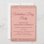 Invitation Rose de la Saint Valentin Gold Sparkle & Parties s (Devant)