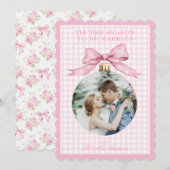 Invitation Rose de la saison rose pour être marié Noël (Devant / Derrière)