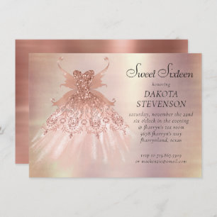 Invitation Rose de l'aile fée Gold Gown   Coral de terre cuit
