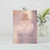 Invitation Rose de l'aile fée Gold Gown | Coral de terre cuit (Debout devant)
