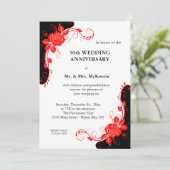 Invitation Rose de l'anniversaire (rouge) (Debout devant)