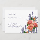 Invitation Rose de lavande botanique  fleurs Merci (Devant)