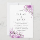 Invitation Rose de lavande moderne tendance Boho Mariage Flor (Devant)