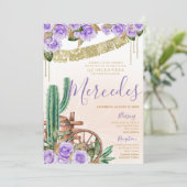 Invitation Rose de lavande Western Cactus Charro Quinceanera (Debout devant)