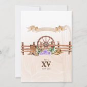 Invitation Rose de lavande Western Cactus Charro Quinceanera (Dos)