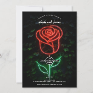 Invitation Rose de lierre de mariage éclairée par une lumière