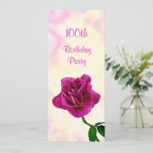 Invitation Rose de Lilas Unique 100e Anniversaire (Debout devant)