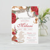 Invitation Rose de l'Ouest rouge Charra Ranchera Quinceanera (Debout devant)