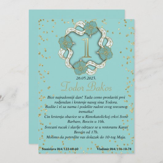 Invitation Rose de luxe Parties scintillant or String Lights  (Devant / Derrière)