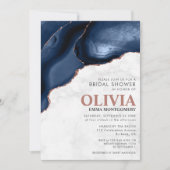 Invitation Rose de marbre bleu Agate or Parties scintillant F (Devant)