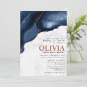 Invitation Rose de marbre bleu Agate or Parties scintillant F (Debout devant)