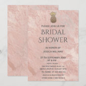 Invitation Rose de marbre or ananas nuptiale de marbre or (Devant / Derrière)