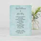Invitation Rose de mariage Aqua (Debout devant)