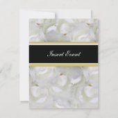 Invitation Rose de mariage élégante noire blanche or pour soi (Dos)