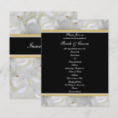 Invitation Rose de mariage élégante noire blanche or pour soi (Devant / Derrière)