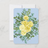 Invitation Rose de mariage jaune clair et bleu pâle, date de (Dos)