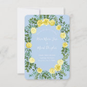 Invitation Rose de mariage jaune clair et bleu pâle, date de (Devant)