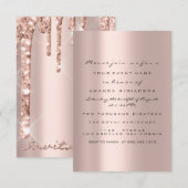 Invitation Rose de mariage simplement anniversaire gouttes sc (Devant / Derrière)