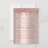 Invitation Rose de mariage simplement anniversaire gouttes sc (Devant)