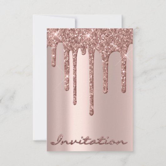 Invitation Rose de mariage simplement anniversaire gouttes sc (Dos)