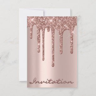 Invitation Rose de mariage simplement anniversaire gouttes sc