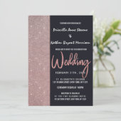 Invitation Rose de marine Parties scintillant or couleur bloc (Debout devant)