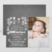 Invitation Rose de menthe d'invitation de fête d'anniversaire (Devant / Derrière)