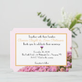 Invitation Rose de mer et fleurs dorées (Debout devant)