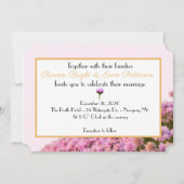 Invitation Rose de mer et fleurs dorées (Devant)