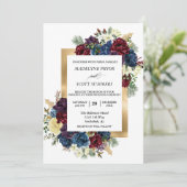 Invitation Rose de Noël d'hiver Floral Mariage Aquarelle en (Debout devant)