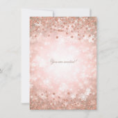 Invitation Rose de Noël Parties scintillant d'or Hiver Mervei (Dos)