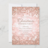 Invitation Rose de Noël Parties scintillant d'or Hiver Mervei (Devant)