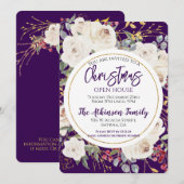 Invitation Rose de Noël Purple Florple Open House Party (Devant / Derrière)