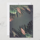 Invitation Rose de nuit Tropical Gold Palms Mariage (Dos)