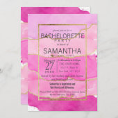 Invitation rose de partie de Bachelorette (Devant / Derrière)