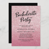 Invitation rose de partie de Bachelorette de (Devant / Derrière)