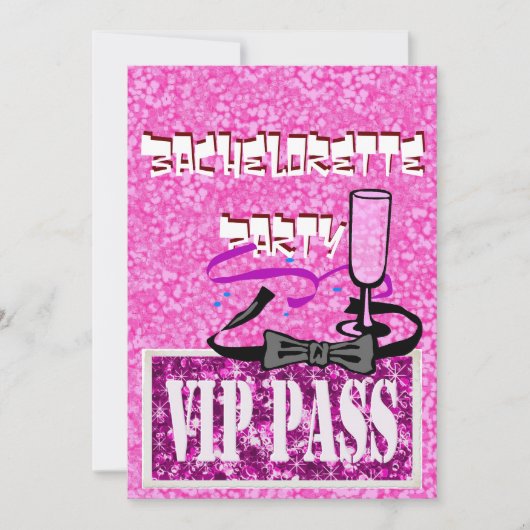 Invitation rose de partie de Bachelorette VIP (Devant)