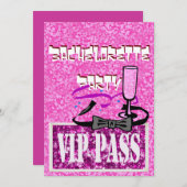 Invitation rose de partie de Bachelorette VIP (Devant / Derrière)