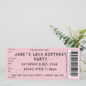 Invitation rose de partie de billet de concert (Debout devant)