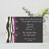 Invitation rose de partie de cocktails (Debout devant)