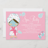 Invitation rose de partie de la partie | de spa (Devant)
